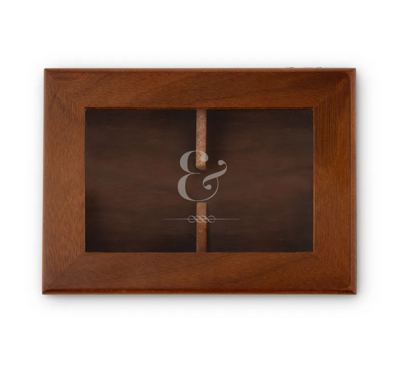 Personalized 2-Deck Wood Box for Playing Cards with Engraved Lid