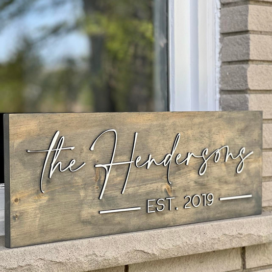 Family Name Sign For Personalize Wedding Gift | Custom Wood Sign Engagement Gift | Personalized Gift For Couple