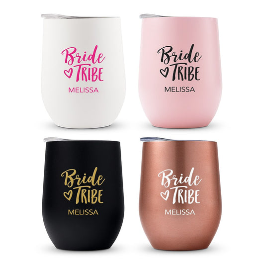 Personalized Stemless Travel Tumbler - Bride Tribe - Vispro Designs