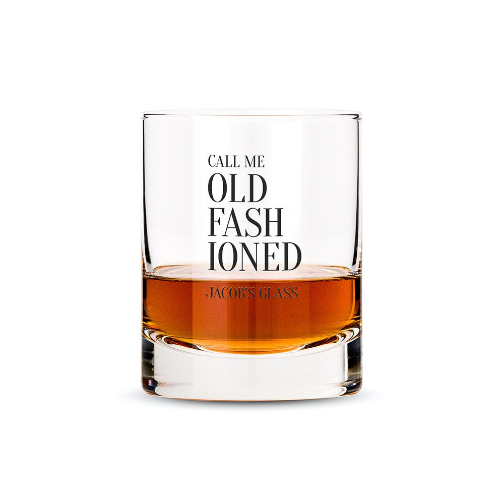 Personalized Whiskey Glasses With Call Me Old Fashioned Print - Vispro Designs