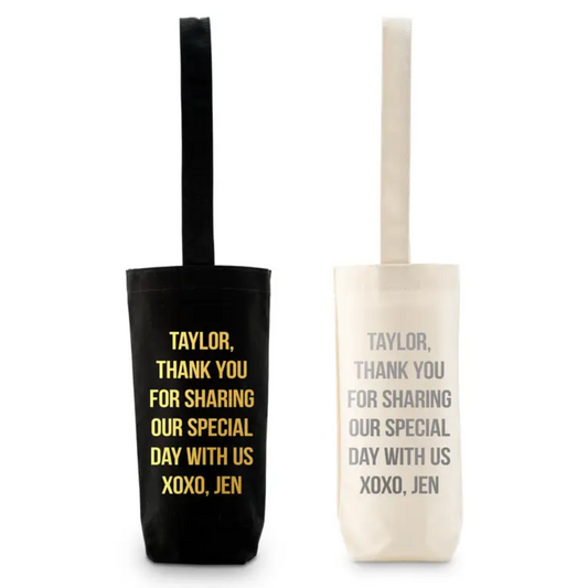 Personalized Reusable Wine Bottle Tote Bag