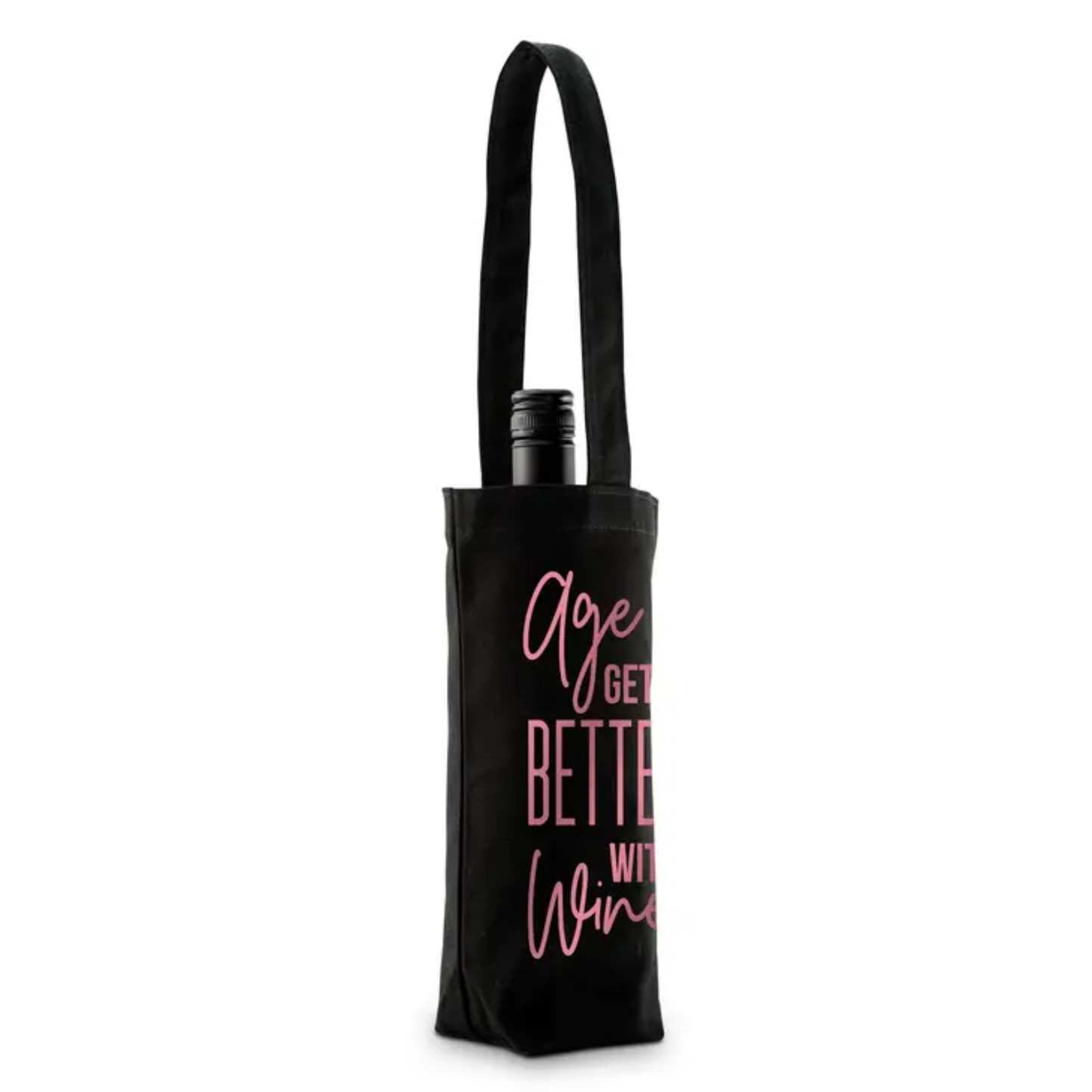 Reusable Wine Bottle Tote Bag - Age Gets Better With Wine