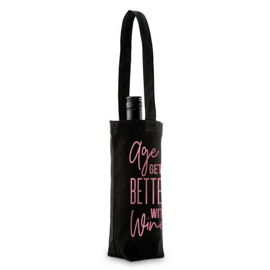 Reusable Wine Bottle Tote Bag - Age Gets Better With Wine