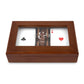 Personalized 2-Deck Wood Box for Playing Cards with Engraved Lid