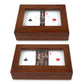 Personalized 2-Deck Wood Box for Playing Cards with Engraved Lid
