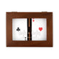 Personalized 2-Deck Wood Box for Playing Cards with Engraved Lid
