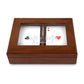 Personalized 2-Deck Wood Box for Playing Cards with Engraved Lid