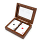 Personalized 2-Deck Wood Box for Playing Cards with Engraved Lid