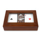 Personalized 2-Deck Wood Box for Playing Cards with Engraved Lid