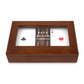Personalized 2-Deck Wood Box for Playing Cards with Engraved Lid