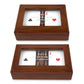 Personalized 2-Deck Wood Box for Playing Cards with Engraved Lid