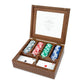 Personalized 2-Deck Wood Box for Playing Cards with 120 Piece Poker Chip Set