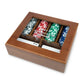 Personalized 2-Deck Wood Box for Playing Cards with 120 Piece Poker Chip Set
