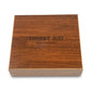 Engraved Wood Gift Box & 6 oz. Black Metal Hip Flask Set