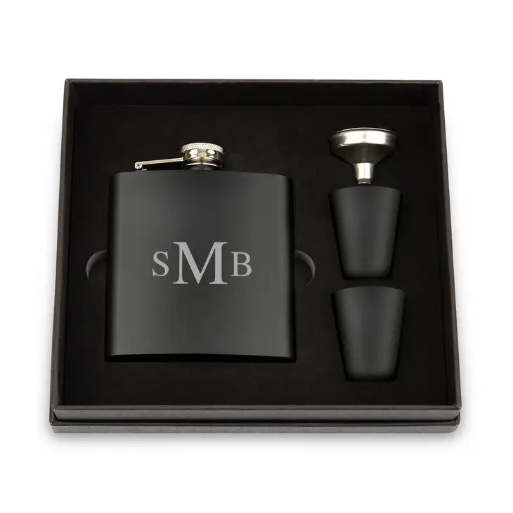 Engraved 6 oz. Stainless Steel Hip Flask Gift Box