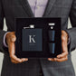 Engraved 6 oz. Stainless Steel Hip Flask Gift Box Set