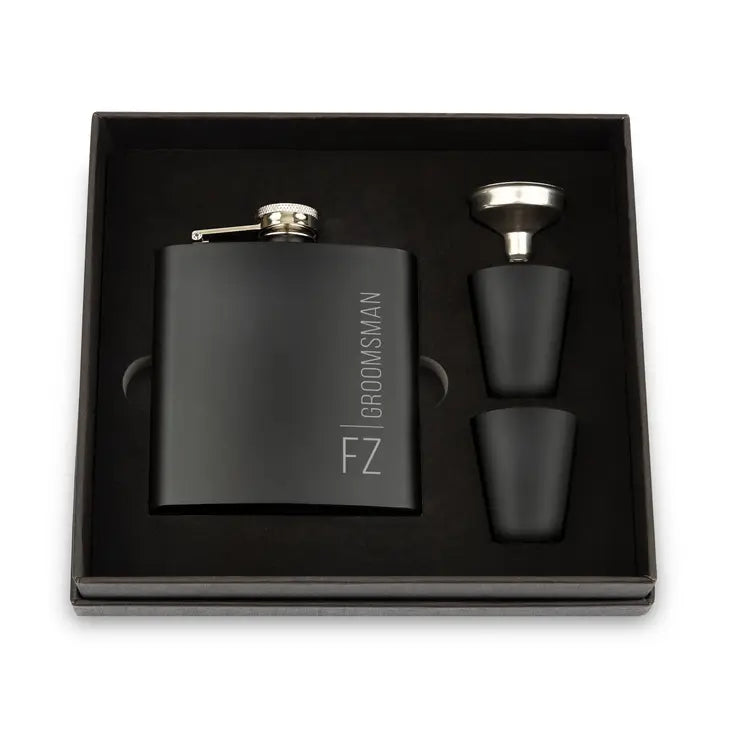 Engraved 6 oz. Stainless Steel Hip Flask Gift Box
