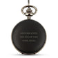 Personalized Matte Black Mechanical Pocket Watch & Fob