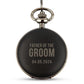 Personalized Matte Black Mechanical Pocket Watch & Fob
