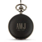 Personalized Matte Black Mechanical Pocket Watch & Fob