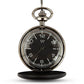Personalized Matte Black Mechanical Pocket Watch & Fob