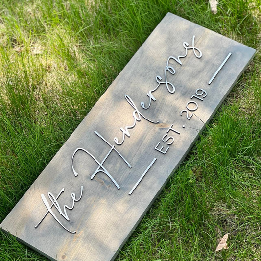 Family Name Sign For Personalize Wedding Gift | Custom Wood Sign Engagement Gift | Personalized Gift For Couple