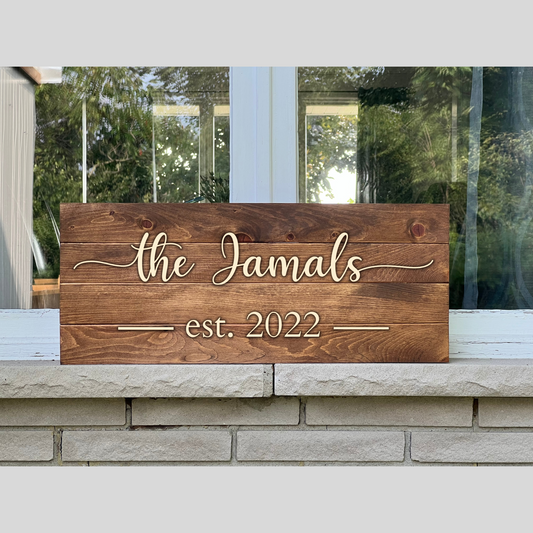 Custom Wood Sign, Personalized Pallet Wood Sign, Family Name Sign, Established Sign For Couples, Bridal Shower Gift, Last Name Sign