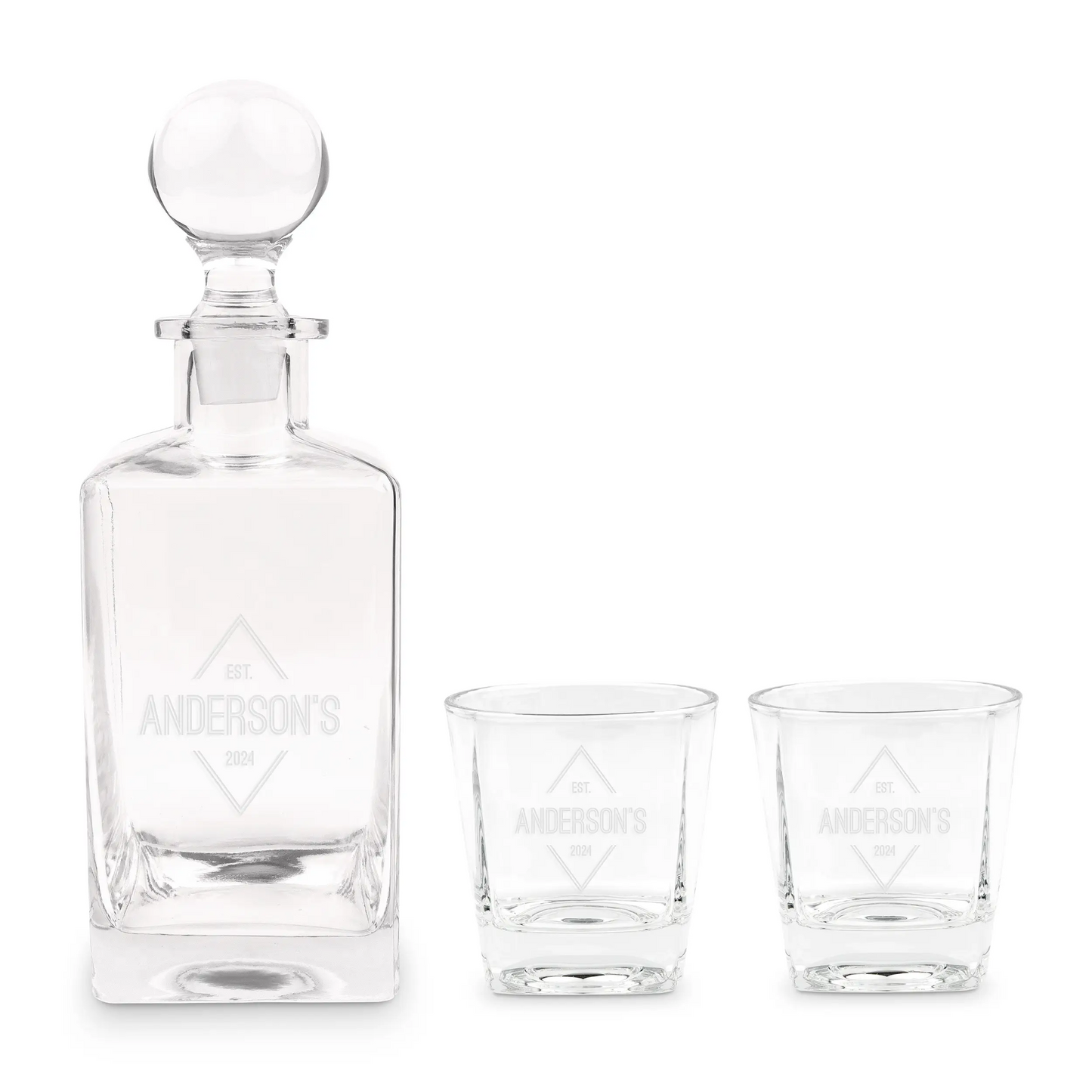 Custom Engraved Whiskey Decanter Gift Set