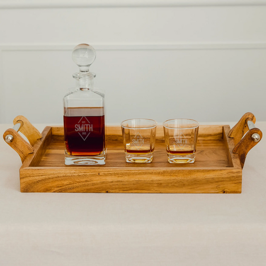 Custom Engraved Whiskey Decanter Gift Set