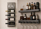 Handcrafted Wood Wine Rack | Rustic Wall Mounted Bar Shelf, Stemware Holder