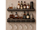 Handcrafted Wood Wine Rack | Rustic Wall Mounted Bar Shelf, Stemware Holder