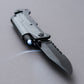 Personalized Black & Silver Pocket Knife With Light - Monogram Engraved - Vispro Designs