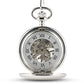 Personalized Silver Mechanical Pocket Watch & Fob - Traditional Monogram - Vispro Designs