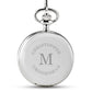 Personalized Silver Mechanical Pocket Watch & Fob - Wrap Text Monogram - Vispro Designs