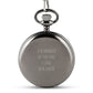 Personalized Gunmetal Mechanical Pocket Watch & Fob - Custom Text - Vispro Designs