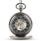 Personalized Gunmetal Mechanical Pocket Watch & Fob - Custom Text - Vispro Designs