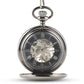 Personalized Gunmetal Mechanical Pocket Watch & Fob - Wrap Text Monogram - Vispro Designs