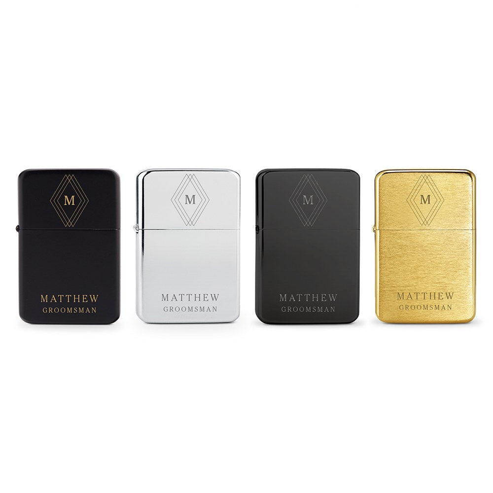 Custom Classic Metal Windproof Lighter Diamond Emblem - Vispro Designs