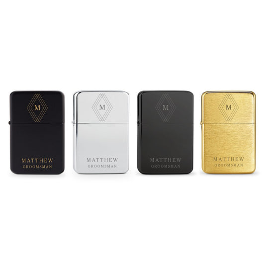 Custom Classic Metal Windproof Lighter Diamond Emblem - Vispro Designs