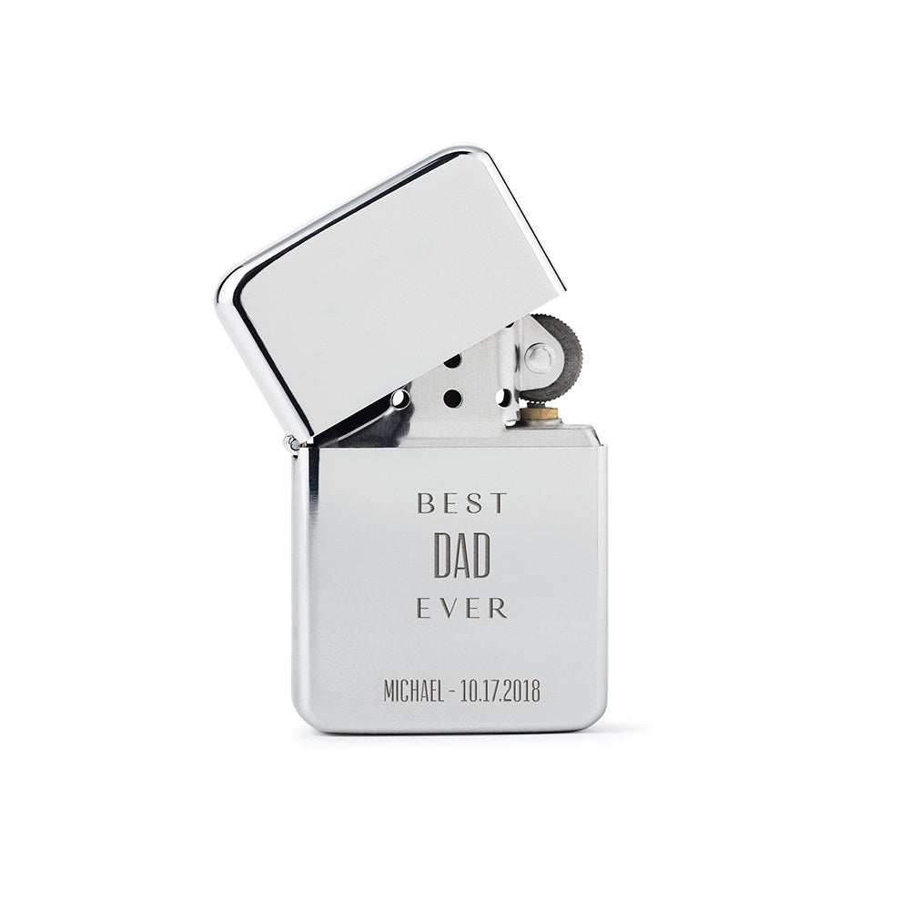 Custom Classic Metal Windproof Lighter - Best Dad Ever Engraving - Vispro Designs