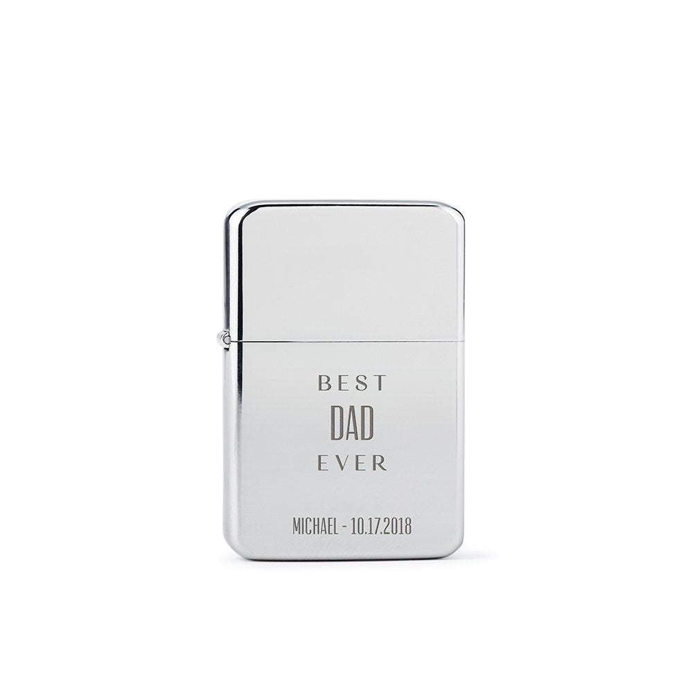 Custom Classic Metal Windproof Lighter - Best Dad Ever Engraving - Vispro Designs