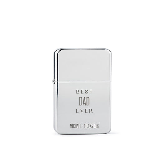 Custom Classic Metal Windproof Lighter - Best Dad Ever Engraving - Vispro Designs