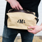 Personalized Men’s Travel Toiletry Bag - Light Brown Canvas - Vispro Designs