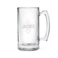 Personalized Large Glass Beer Mug - Custom Monogram Etched Glass Drink Stein For Groomsmen - Vispro Designs