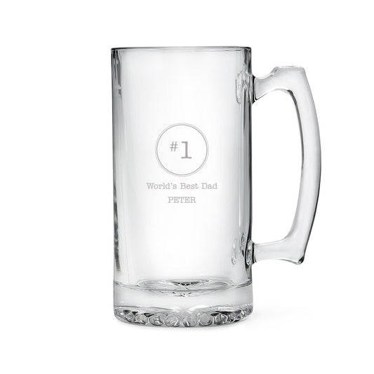 Personalized Large Glass Beer Mug – World’s Best Engraving - Vispro Designs