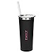 Personalized Black Stainless Steel Drink Tumbler - Line Monogram Print - Vispro Designs