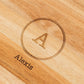 Personalized Wooden Rounded Rectangle Cutting & Serving Board - Circle Monogram - Vispro Designs