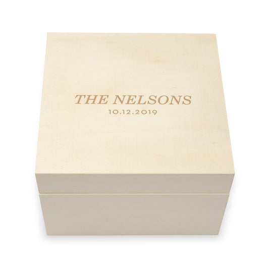 Personalized Wooden Keepsake Gift Box - Classic Font Etching - Vispro Designs