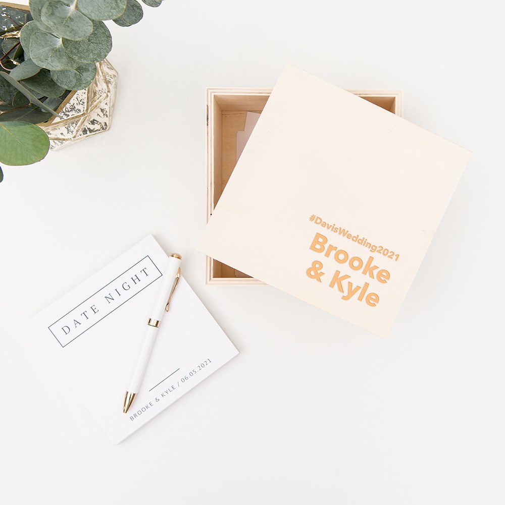 Personalized Wooden Keepsake Gift Box - Block Font Etching - Vispro Designs