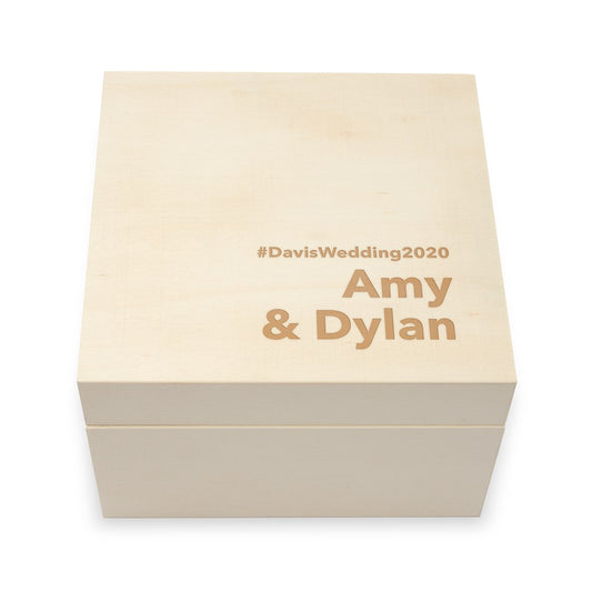 Personalized Wooden Keepsake Gift Box - Block Font Etching - Vispro Designs